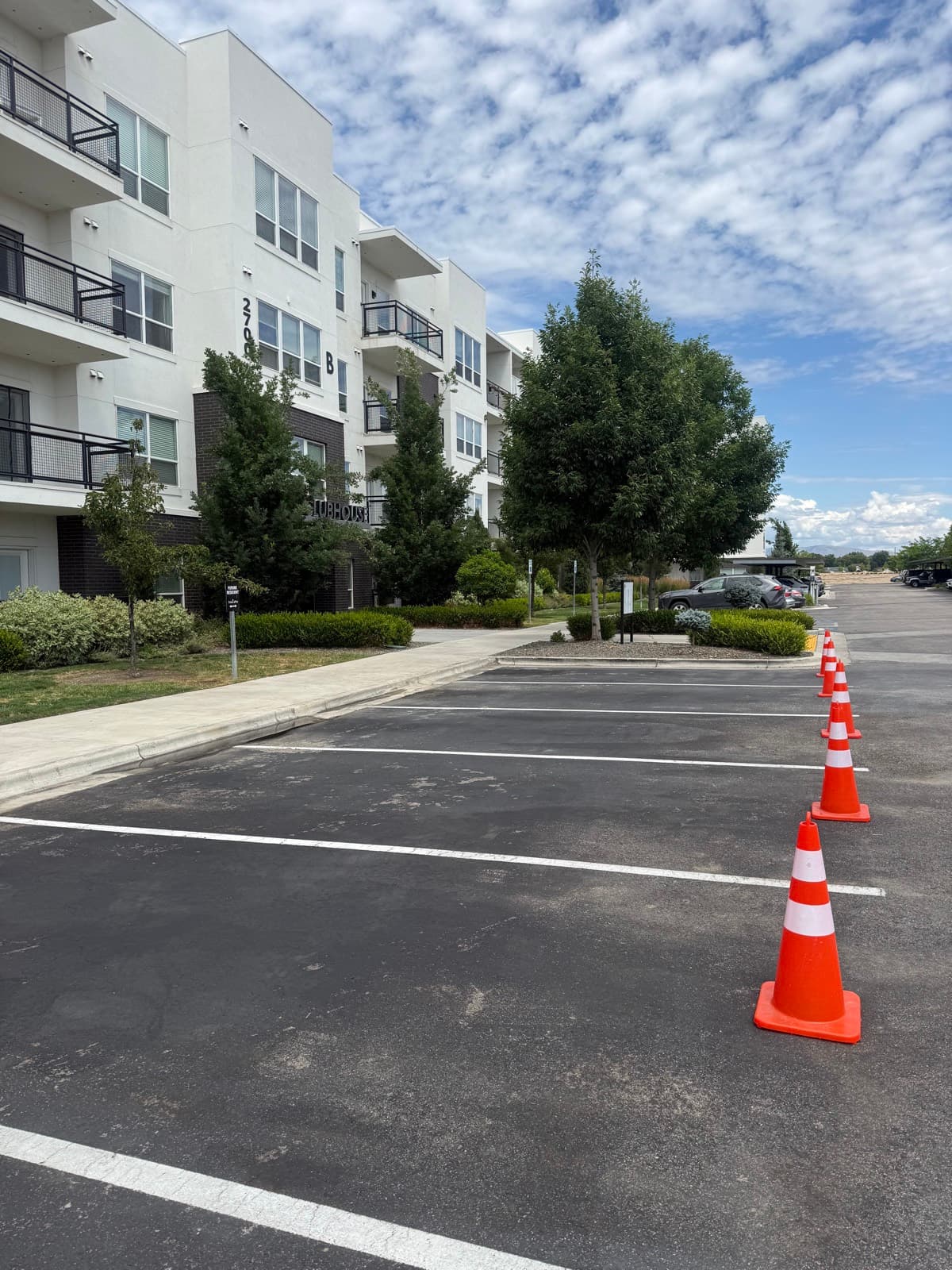 Concrete cleaning for Eagle properties: freshly cleaned concrete after surface cleaning